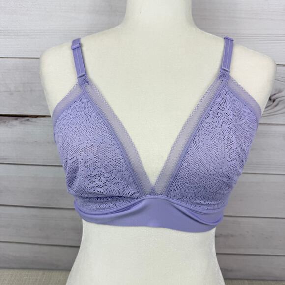 SOMA Lace Triangle Soft Bra Purple Size Large - Picture 1 of 6